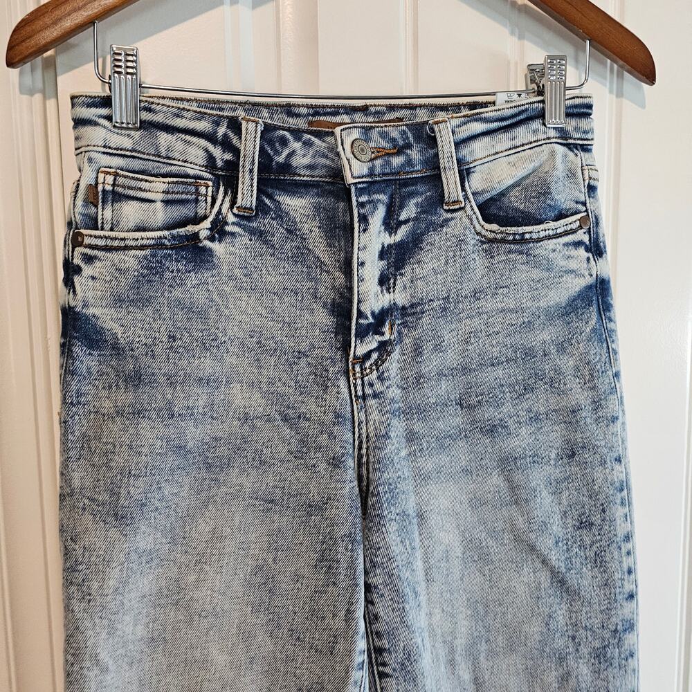 Judy Blue Wide Leg Jeans Women Size 3/26 Light Wash Denim Distressed JB88828 LT - Picture 3 of 13